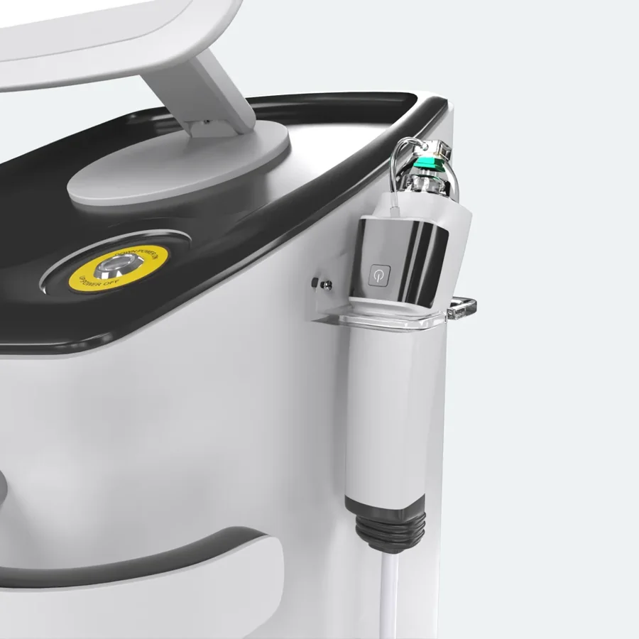Applikator des MICROTEC64 mit Nadelmodul in der seitlichen Halterung, Produktabbildung